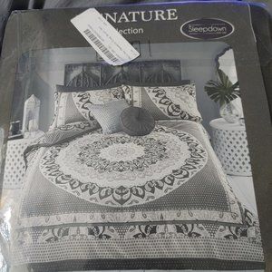 SUper King Blk White Gray Duvet Cover